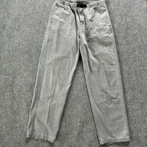 Gramicci Pants Mens 34x32 Gray Canvas Elastic Waist Chino Made USA Web Belt